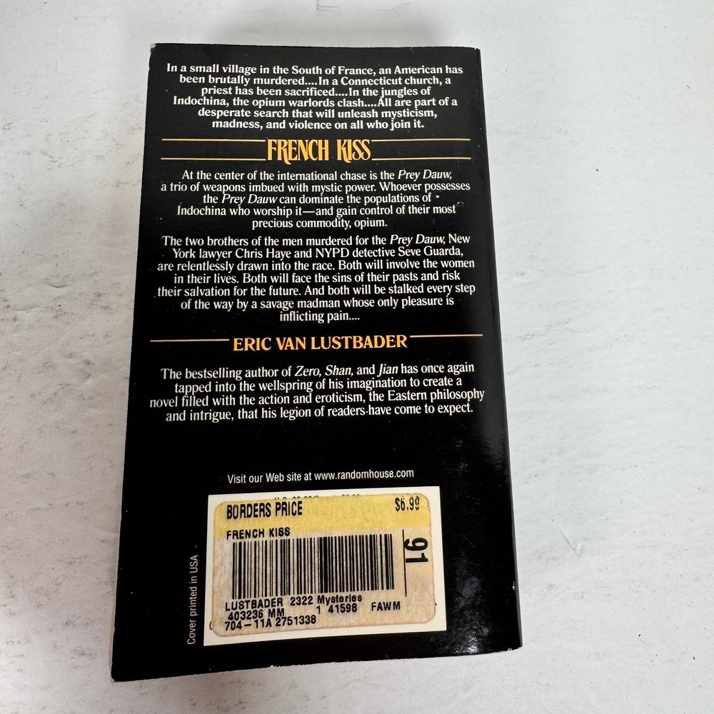 French Kiss Eric Van Lustbader 1990 Mass Market Paperback Fawcett‎ Crest - Picture 2 of 5